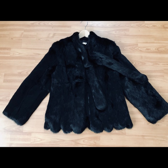 Vintage Jackets & Blazers - Luxurious Rare Scallop Rabbit Fur Coat